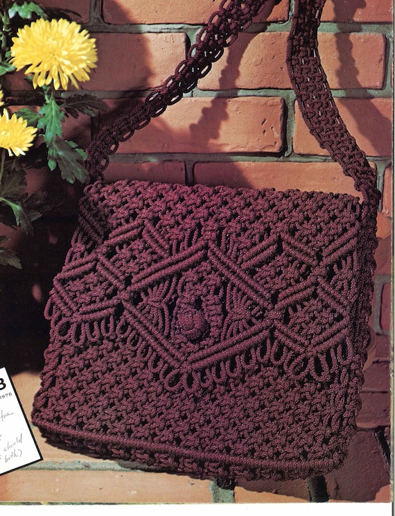 Macrame purse design sales
