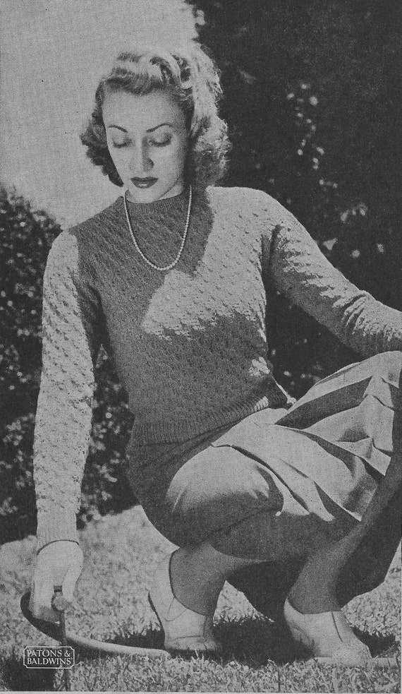 Milady Sweater 1940s Knitting Knit Pullover Jumper Top - Etsy