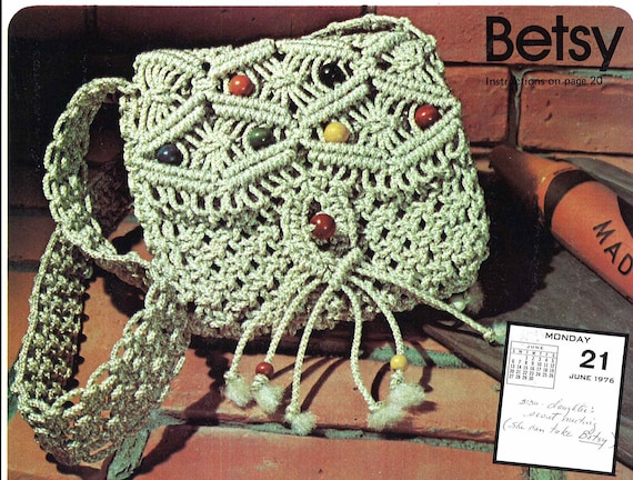 Betsy 1970 Macrame bolsos diseños de bolsos patrones de | Etsy México