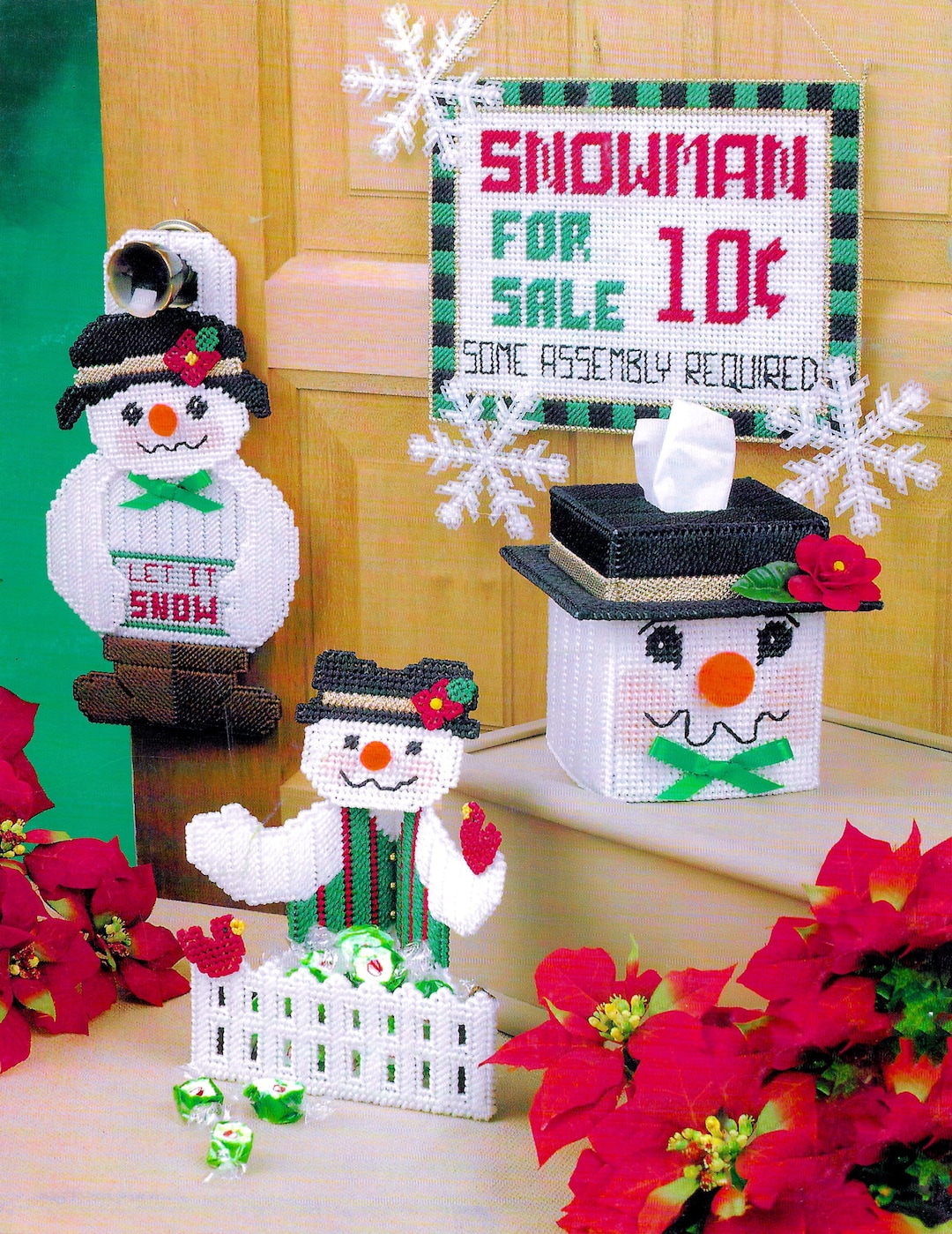Vintage Snowman Plastic Canvas Pattern Book PDF • Christmas Plastic ...