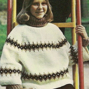 Pullover Poncho • 1970s Poncho Pattern • Vintage Knitting Patterns • Retro Patons Beehive Booklet 403 PDF