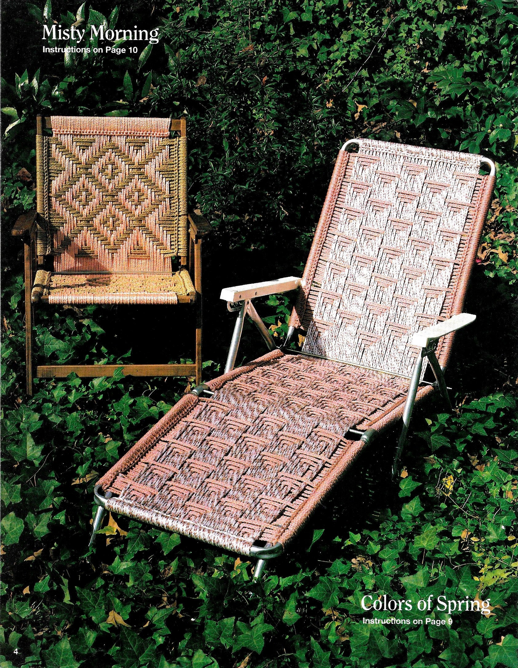 Macrame Chairs Vintage Macrame Patio Lawn Chair Folding Deck Etsy