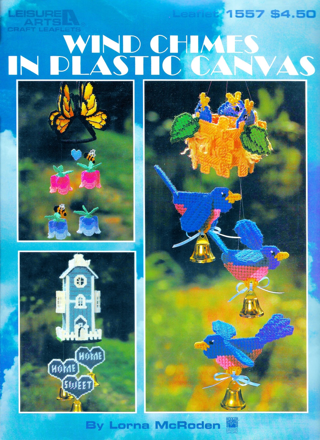 Vintage Plastic Canvas Pattern Book PDF Country Home House Magnet Plastic Canvas Patterns Wind Chime Bird Bluebird Flower Butterfly Bee
