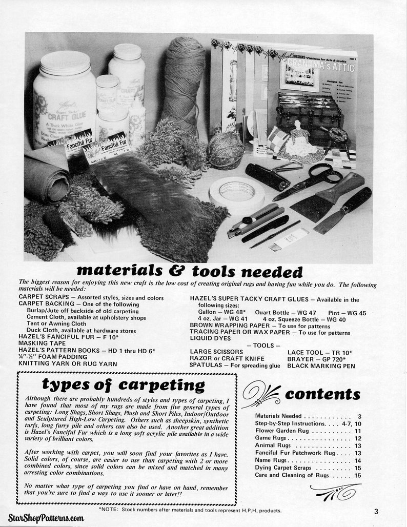 Libro para hacer alfombras vintage en PDF • Libro para principiantes de alfombras vintage de los años 70 • Libros de patrones de manualidades en PDF Alfombra de los años 70 • Descarga digital de libros electrónicos en PDF imagen 5