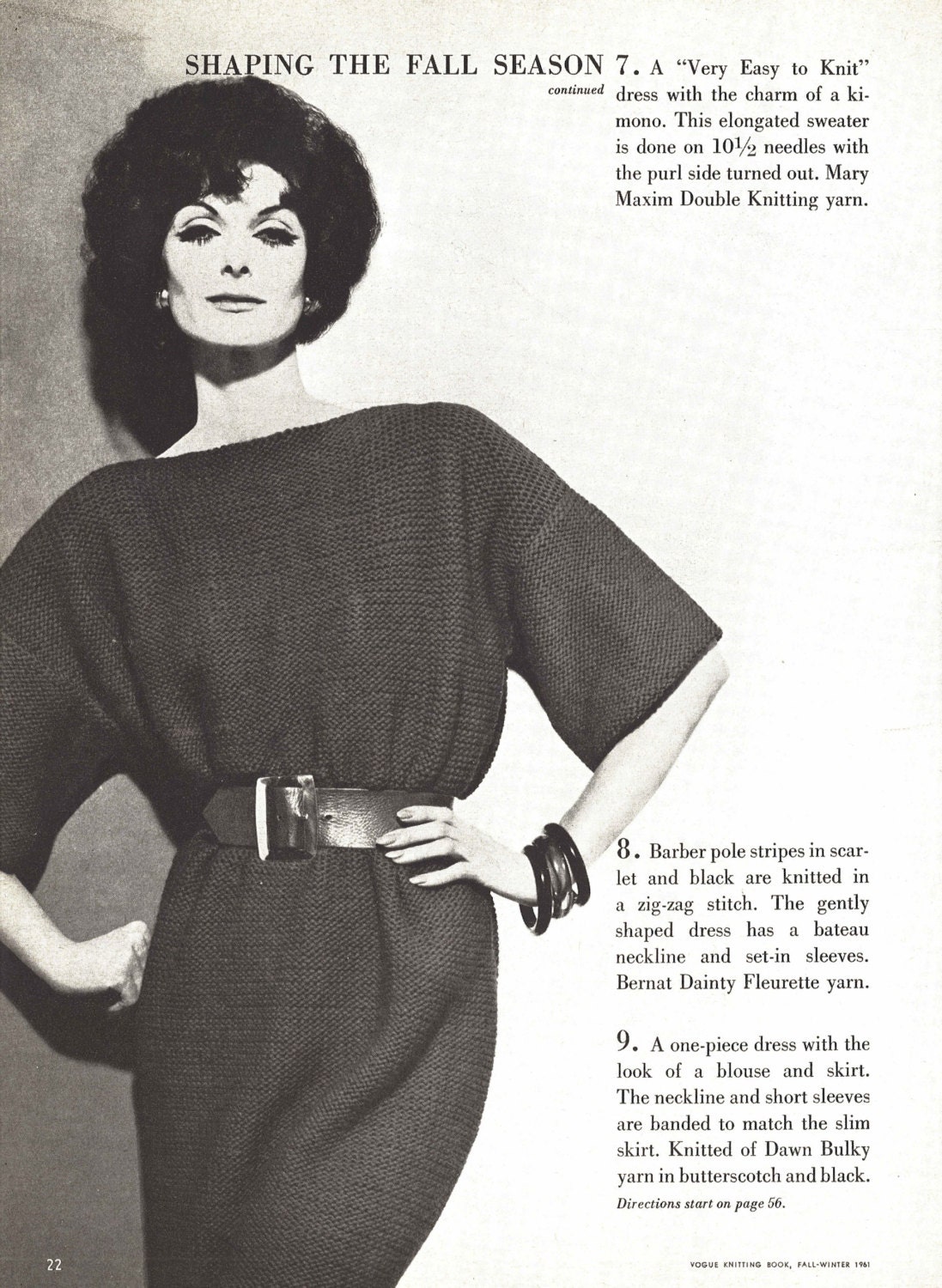 Karen Dress  1960s Knitting Knit Sweaterdress Tunic Sweater Pattern   Vintage Knit  1961 Woman's Digital PDF - Etsy