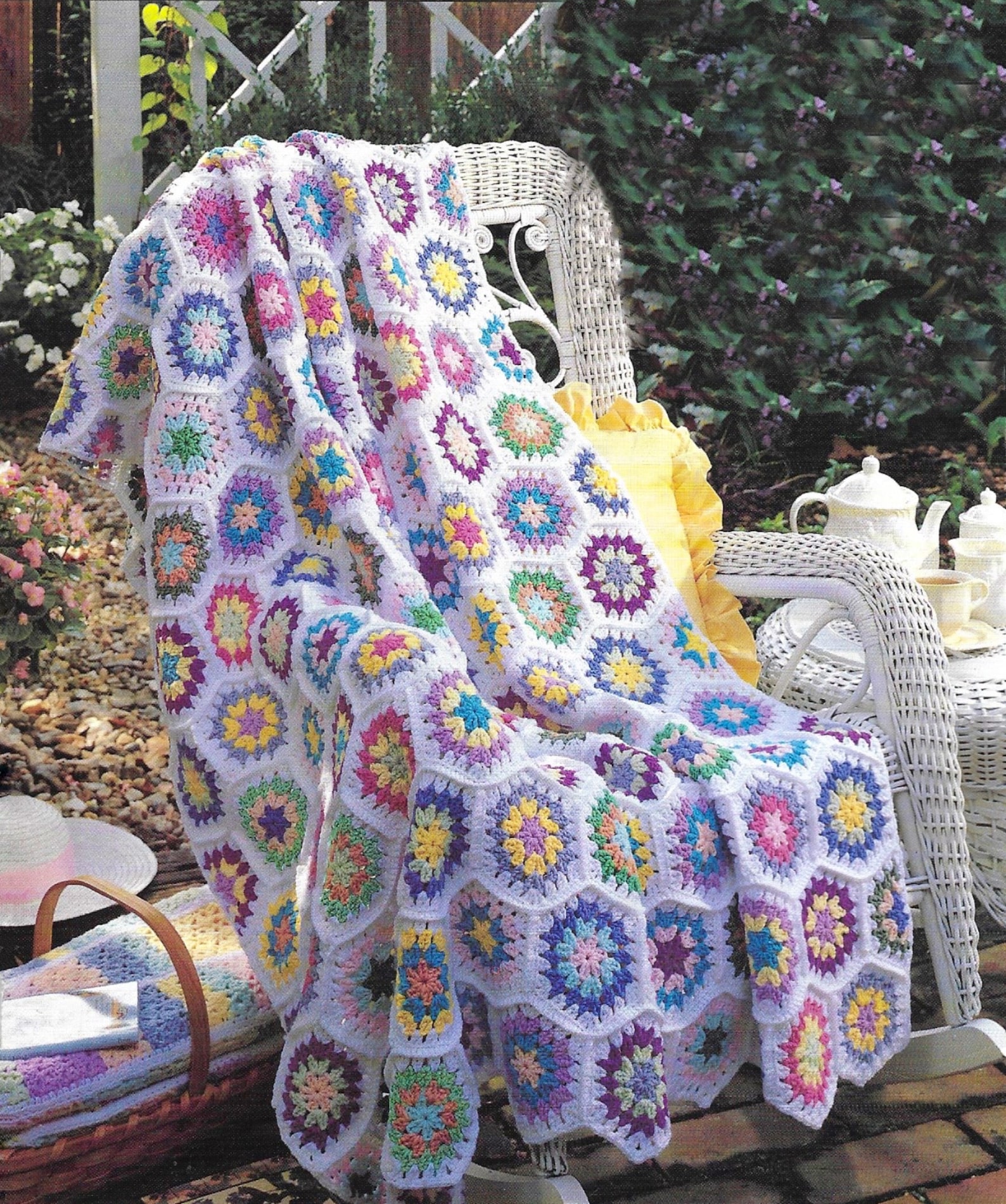 Vintage Crochet Afghan Pattern Book Scrap Bag Afghans Etsy