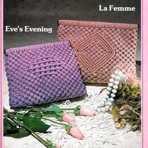 Macrame Purse Pattern • 1970s DIY Macrame Book Bags Handbag Purse Books • Instruction Tutorial Pattern Book PDF Download • 70s Vintage