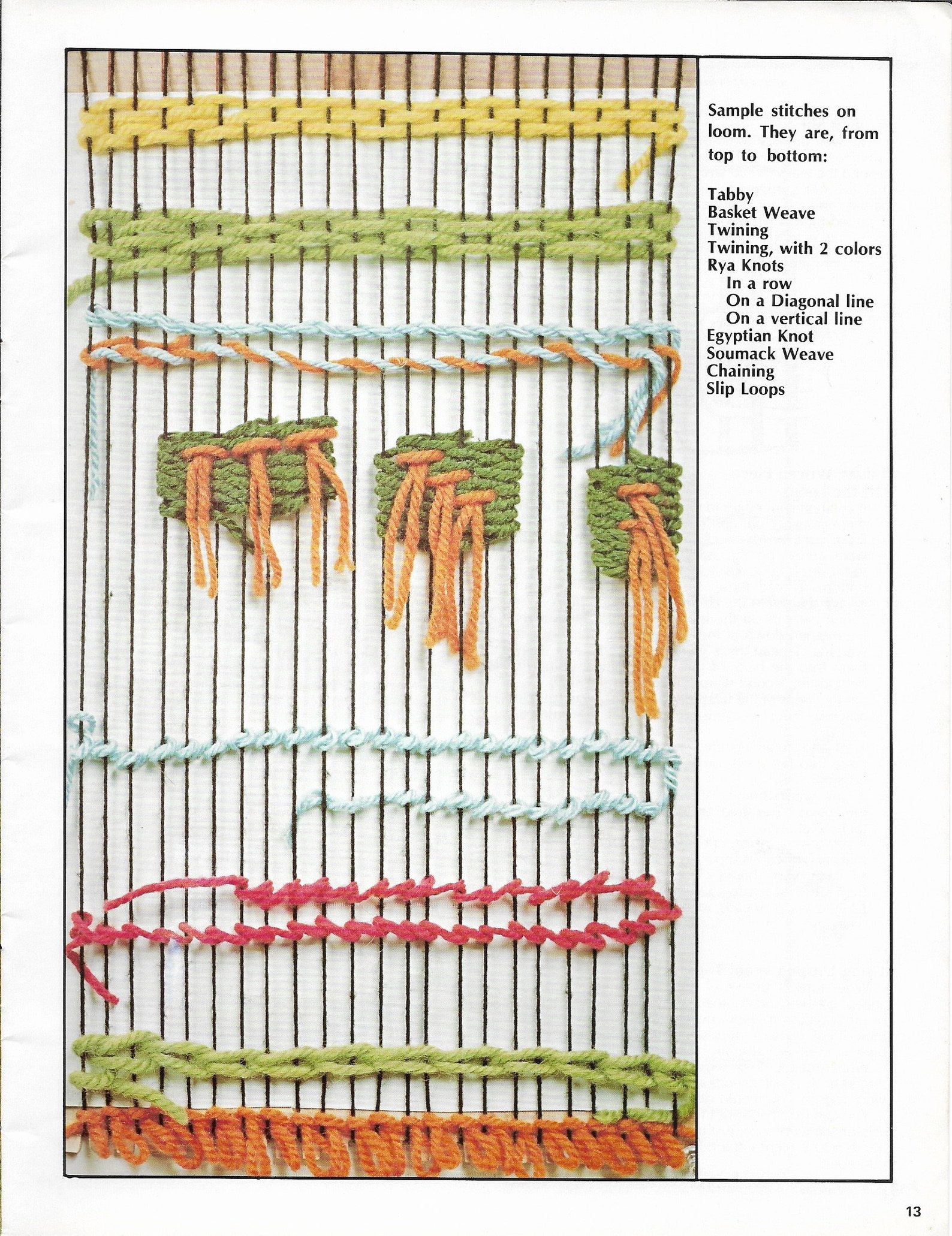 Weaving Sampler • 1970s Flatloom Weaver Book • Decoration Wall Hanging ...