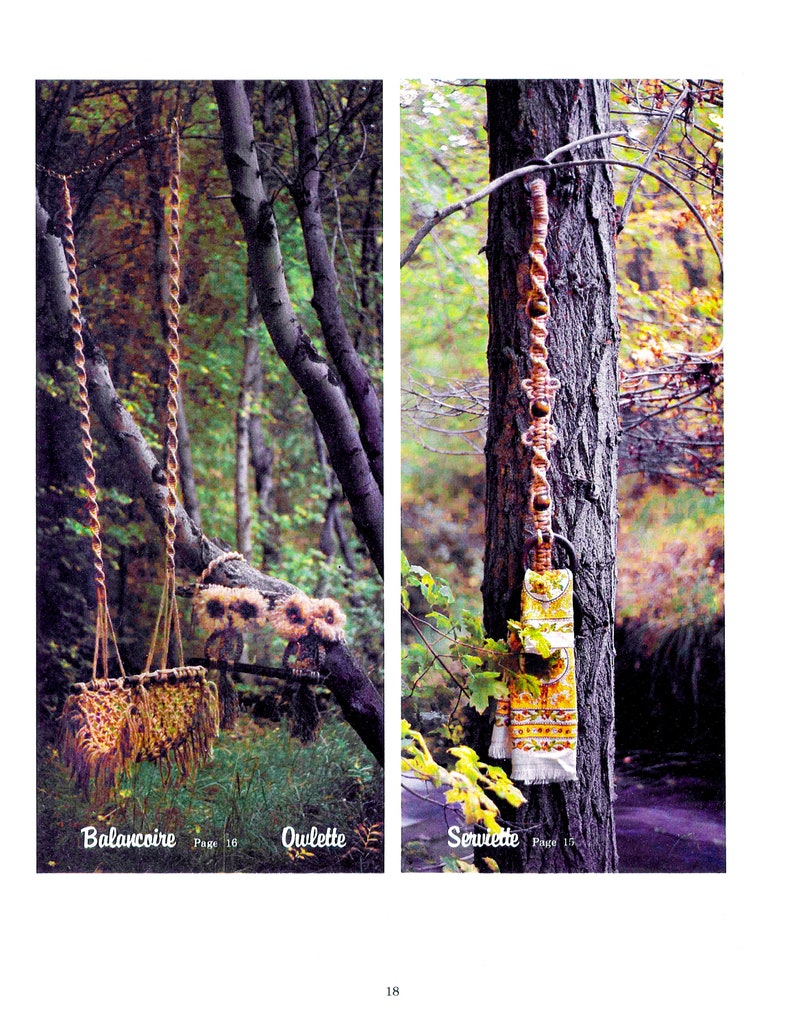 Vintage Makramé Mönster PDF • Växthängare, Uggla, Hängbord bild 6