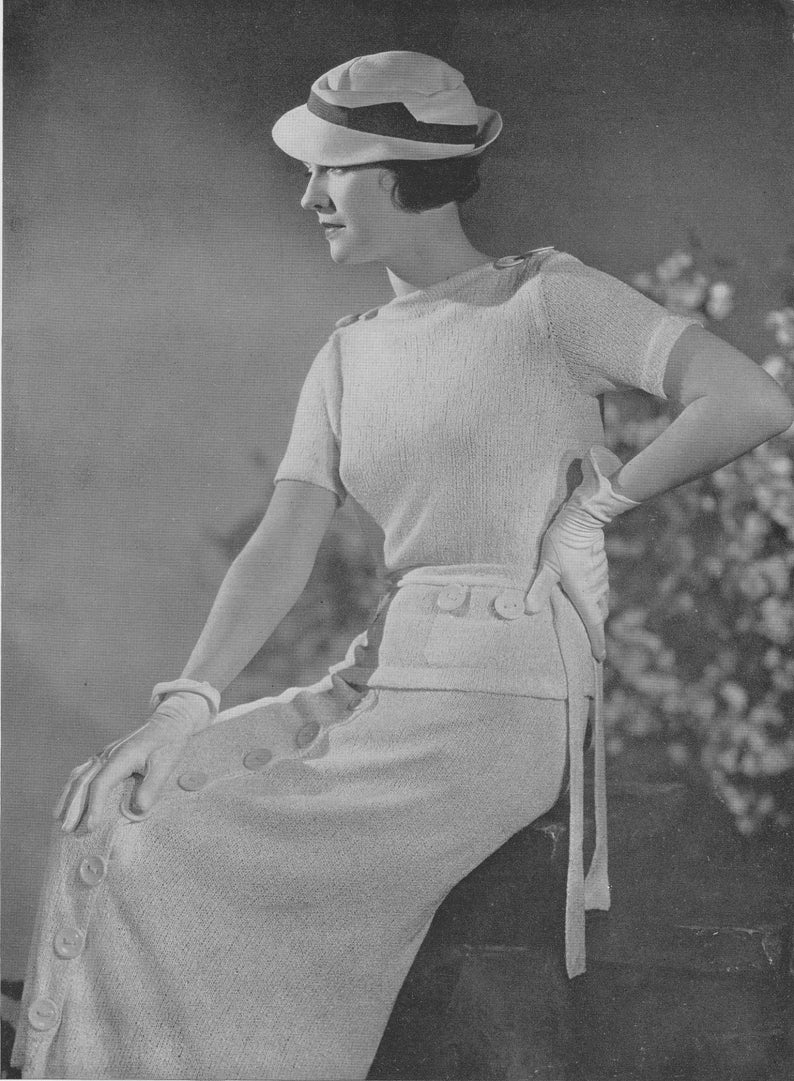 Minerva Style Book 1930s Paris Knitting Pattern PDF Women's Day Wedding Knit Dress Sweater Suit Top 30s Vintage Patterns ebook image 6
