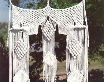Alaskan Beauty • 1970s Macrame Room Divider Pattern Art Book • 70s Vintage Hanging Hanger Knotwork • Retro PDF