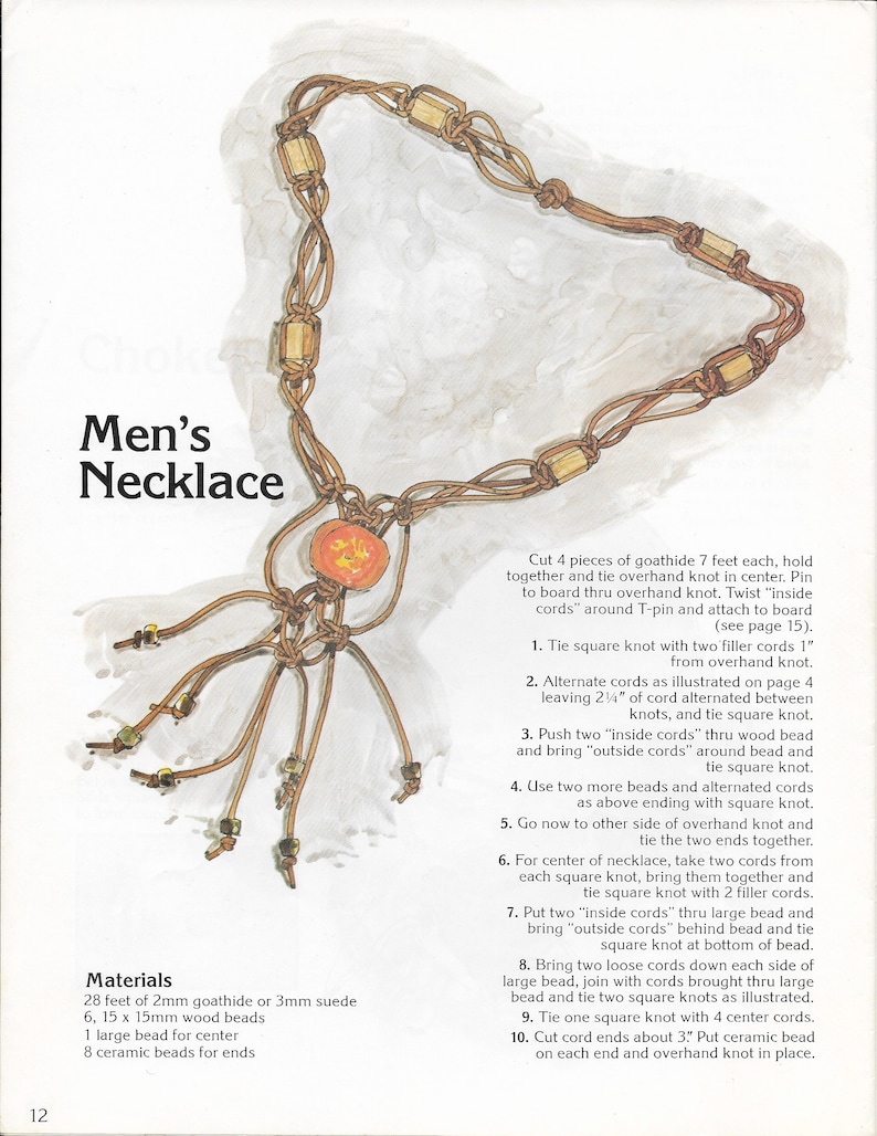 Macrame Jewelry Book 1970s Necklace Choker Earrings Etsy