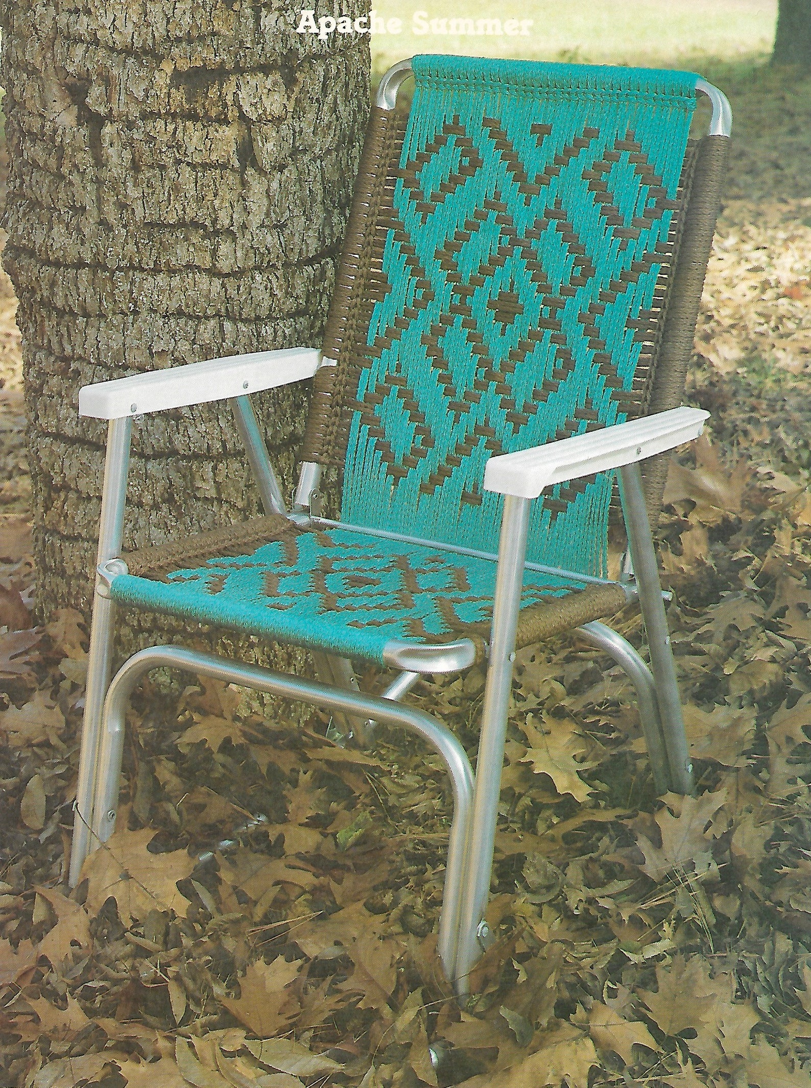Macrame Patio Chairs 1970s Macrame Lawn Chair Folding Deck Etsy