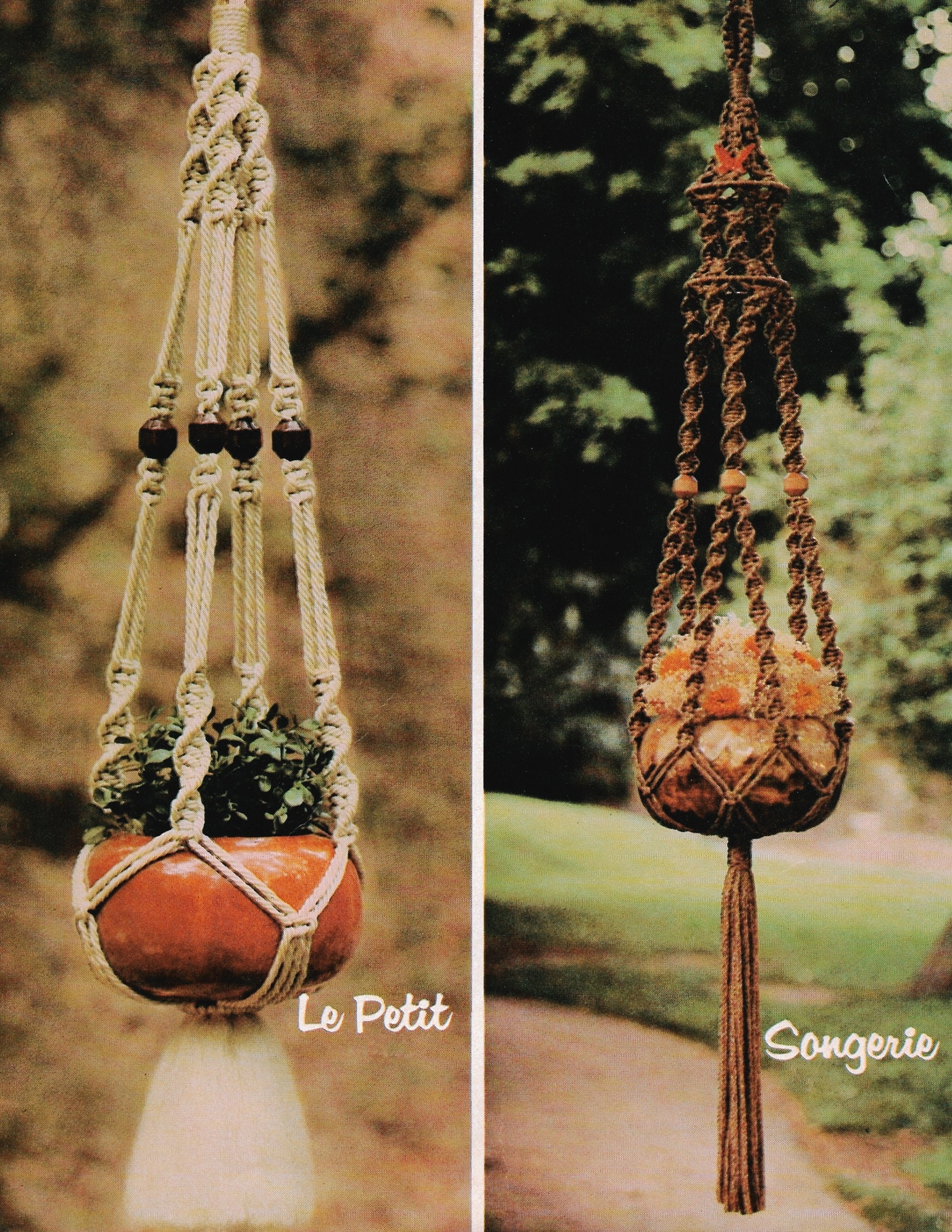 Macrame Elegance VII 7 1970s Macrame Hanging Table Plant Pot