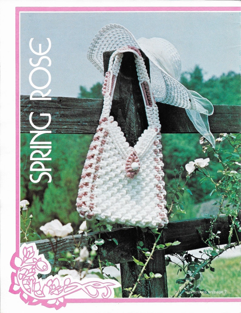 Vintage Macrame Pattern Book PDF • boho Bag, Purse, Handbag, Tote ...