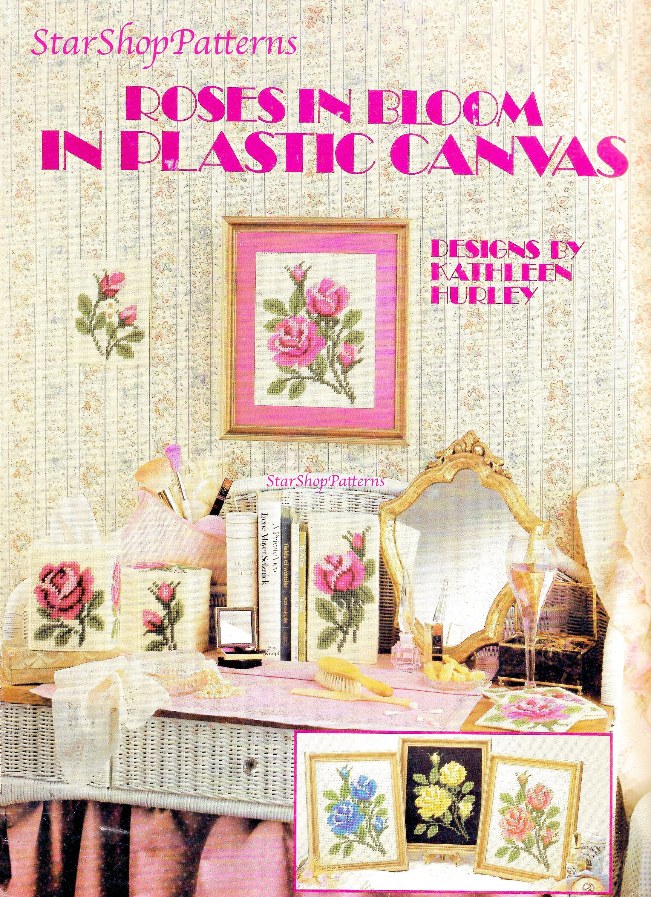 Vintage Plastic Canvas Pattern Book PDF Doorstop Bookend Plastic