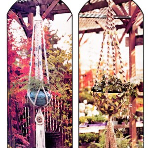 Jo + Jackie • Cintres en macramé des années 1970 • Livre de modèles d'instructions • Cintre pour plantes vintage des années 70 • Livre rétro PDF