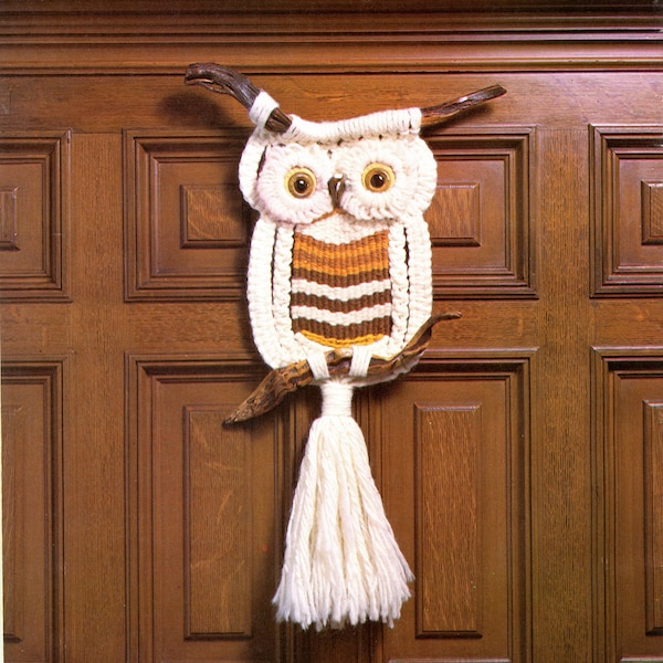 Fred the Owl • 1970s Macramé Owls Hangers • Art Hanging Hangings Pattern Book • 70s Vintage Plant Hanger • Retro Book PDF