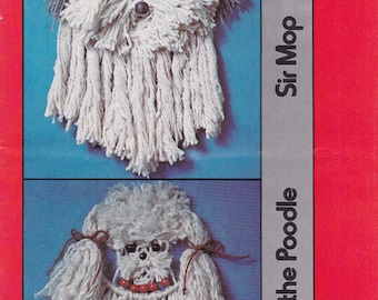 Pudel + Welpe • 1970er Jahre Makramee Wandbehang Kunst Tier Hund Doggy Welpe Schnittmuster • Anleitung Musterbuch 70er Jahre Vintage • Retro PDF