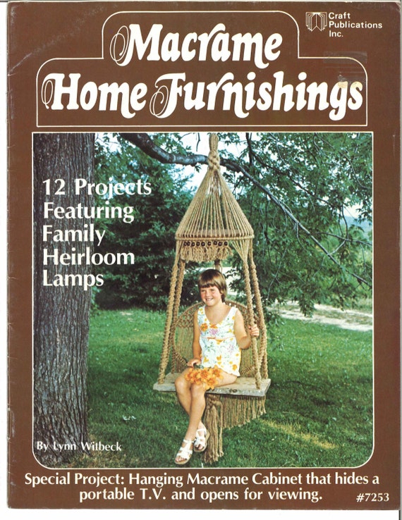 Macramé Home Furnishings 1970s Macrame Knots How to Instruction Pattern Book  70s Vintage Plant Pot Hanger Hangers Lamp Knotwork PDF 