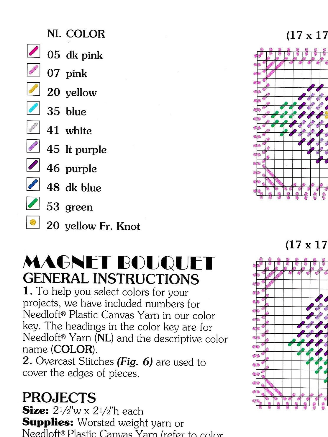 Vintage Plastic Canvas Pattern Book PDF Download Mini Plastic Canvas Magnet  Patterns Flower Rose Small Plastic Canvas Pattern Square Quilt 