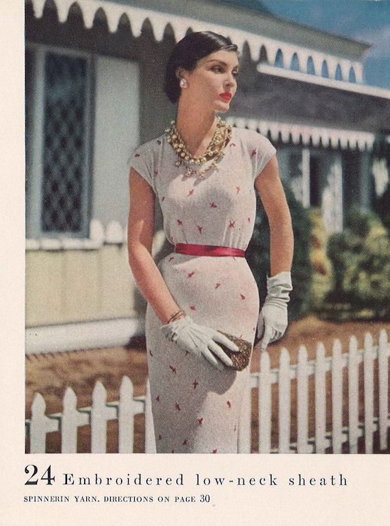 Buy Swooping Swallows • 1950s Knitting Wedding Dress Sweaterdress • 50s  Vintage Bridal Engagement Pattern • Retro Women's Knit Digital PDF Online  in India