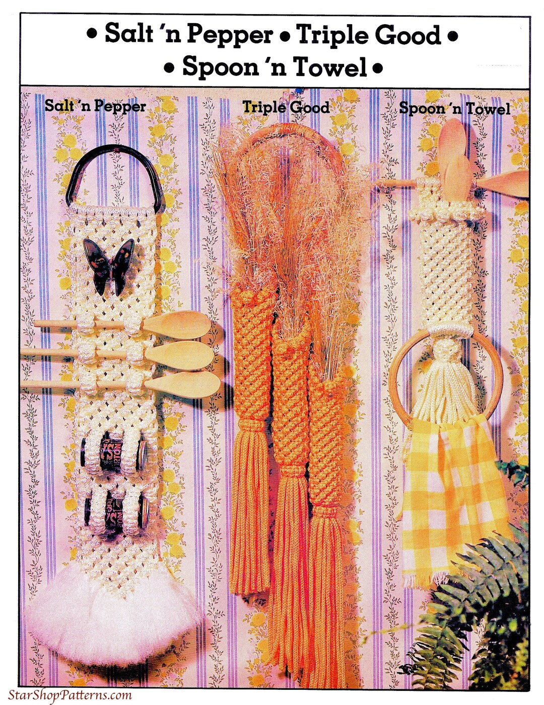 Vintage Macrame Pattern Book PDF Download Macrame Kitchen Pattern Book macrame Towel Holder