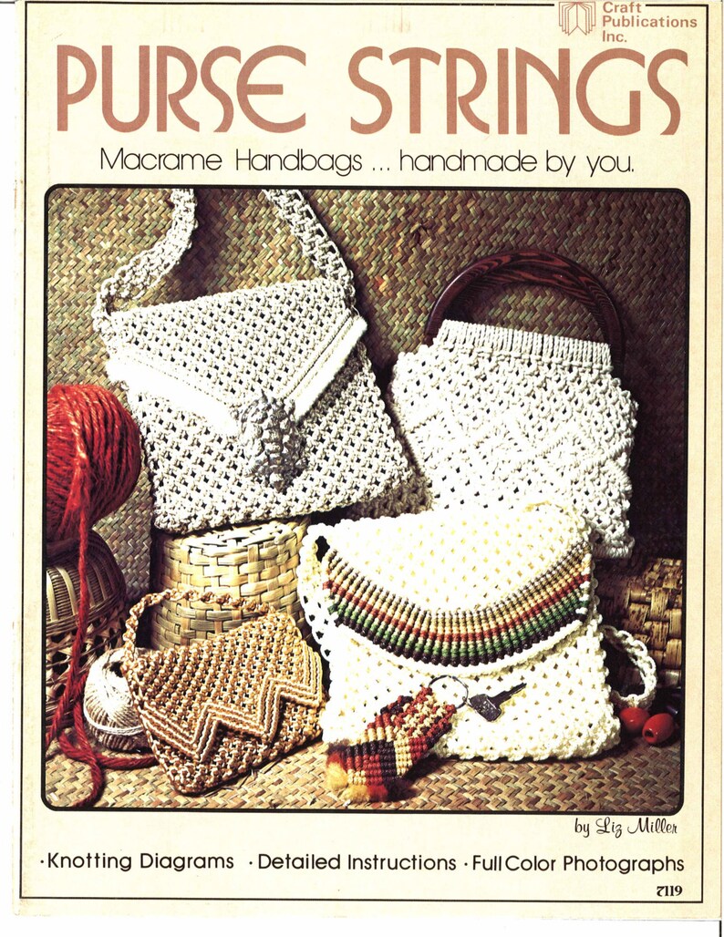 Purse Strings 1970s Macrame Bags Design Handbag Designs Etsy
