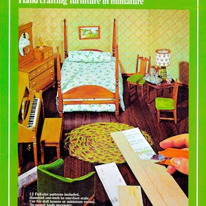 Vintage Miniatur Puppenhaus Möbel Musterbuch PDF eBook • Spielzeug Puppenhaus 1:12 Maßstab Plan Mini Klavier Stuhl Uhr Kommode Lampe Tisch Sofa