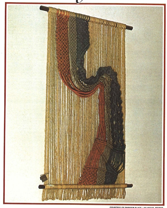 Rio Grande • 1970s Wall Art Hanging • Macrame Room Divider Fringe Knots • Boho Hippie Hangers • 70s Vintage Hanger PDF