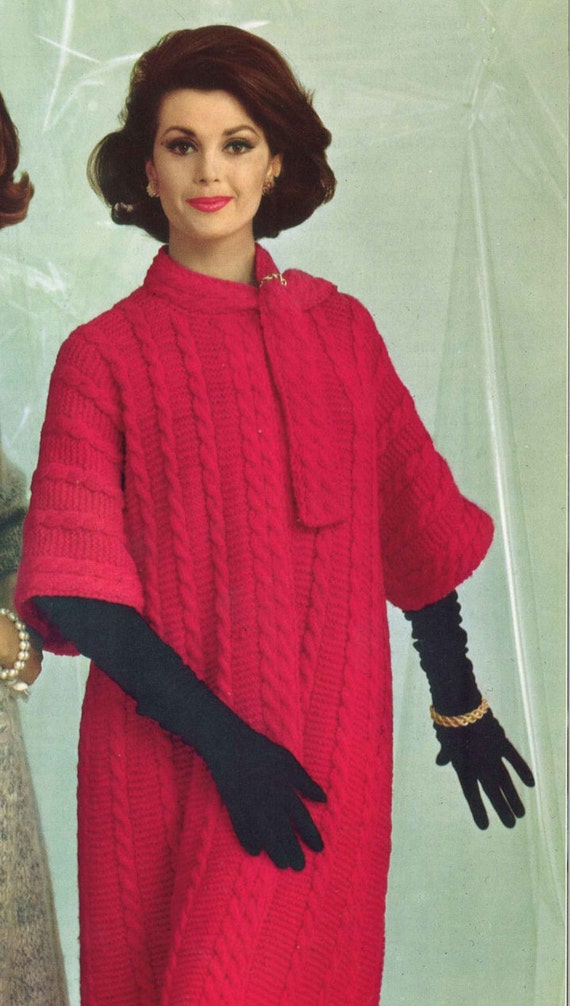 Opera Coat • 1960s Sweater Swing Coat Patterns • 60s Vintage