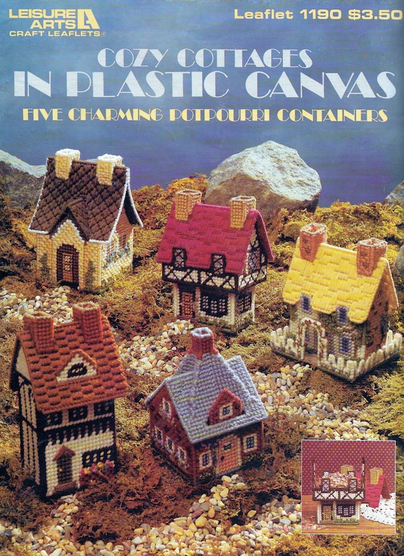 Vintage Plastic Canvas Pattern Book PDF Cottagecore Cottage House