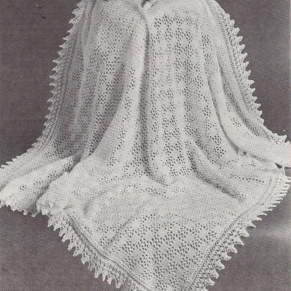 knitted christening shawl
