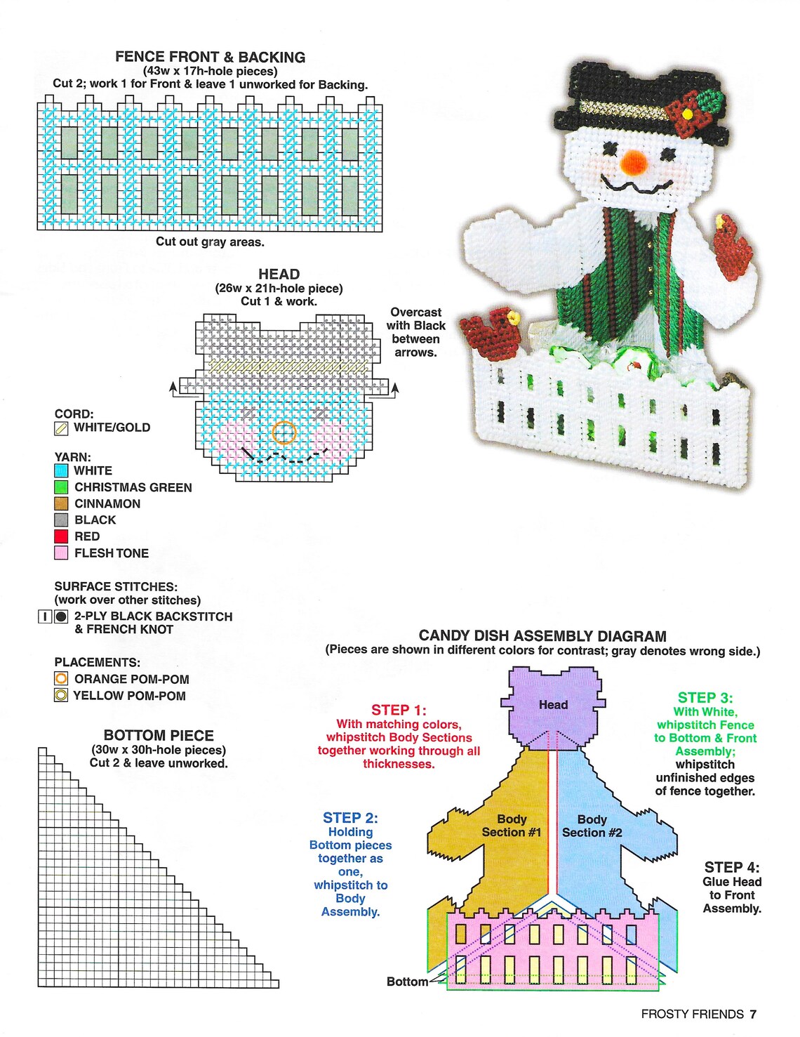 Vintage Snowman Plastic Canvas Pattern Book PDF Christmas - Etsy