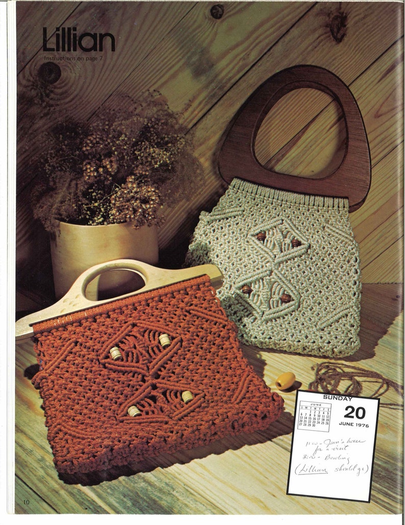 Purse Strings 1970s Macrame Bags Design Handbag Designs Etsy