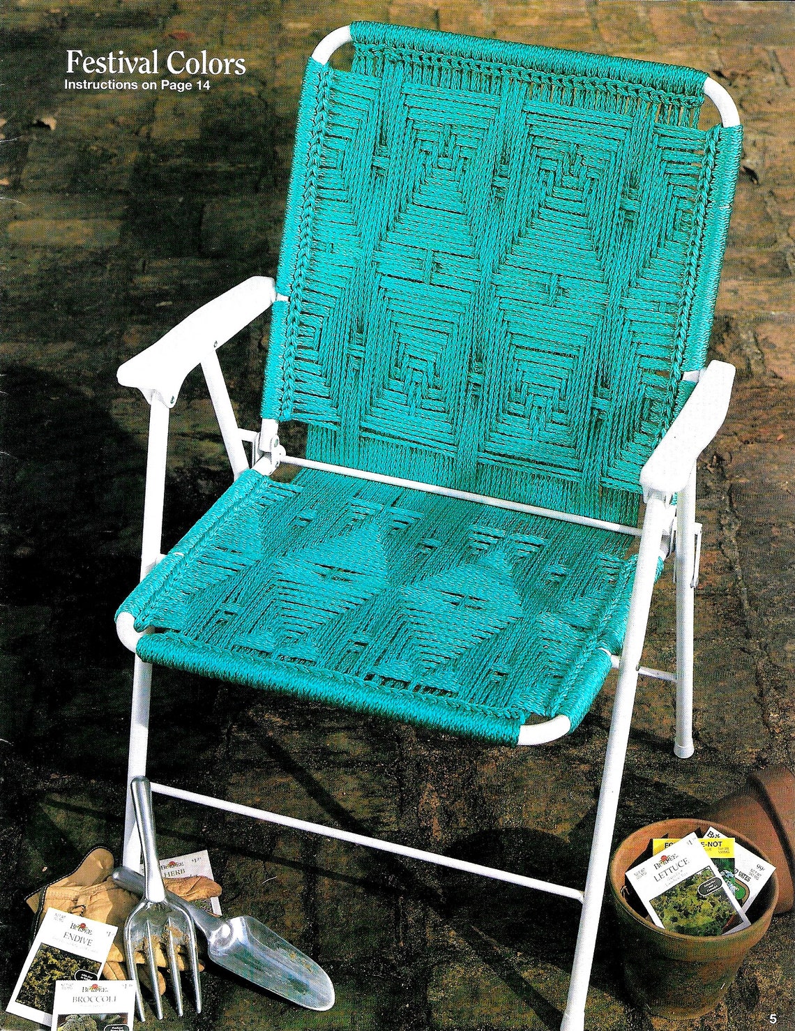 Macrame Chairs Vintage Macrame Patio Lawn Chair Folding Deck Etsy