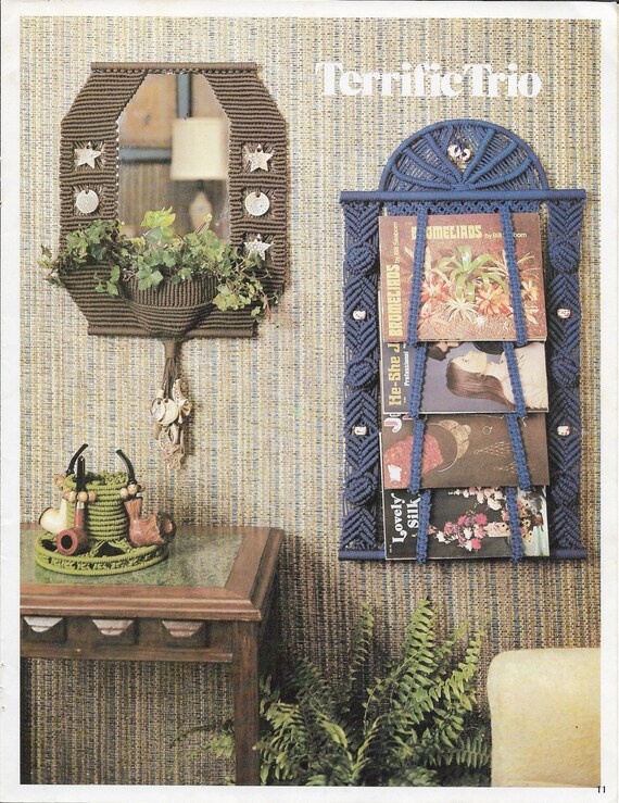 Macrame Mirror Magazine 1970s Macrame Hanger Room Divider Wall Hanging Home Boho Pattern Book 70s Vintage Books Retro Pdf