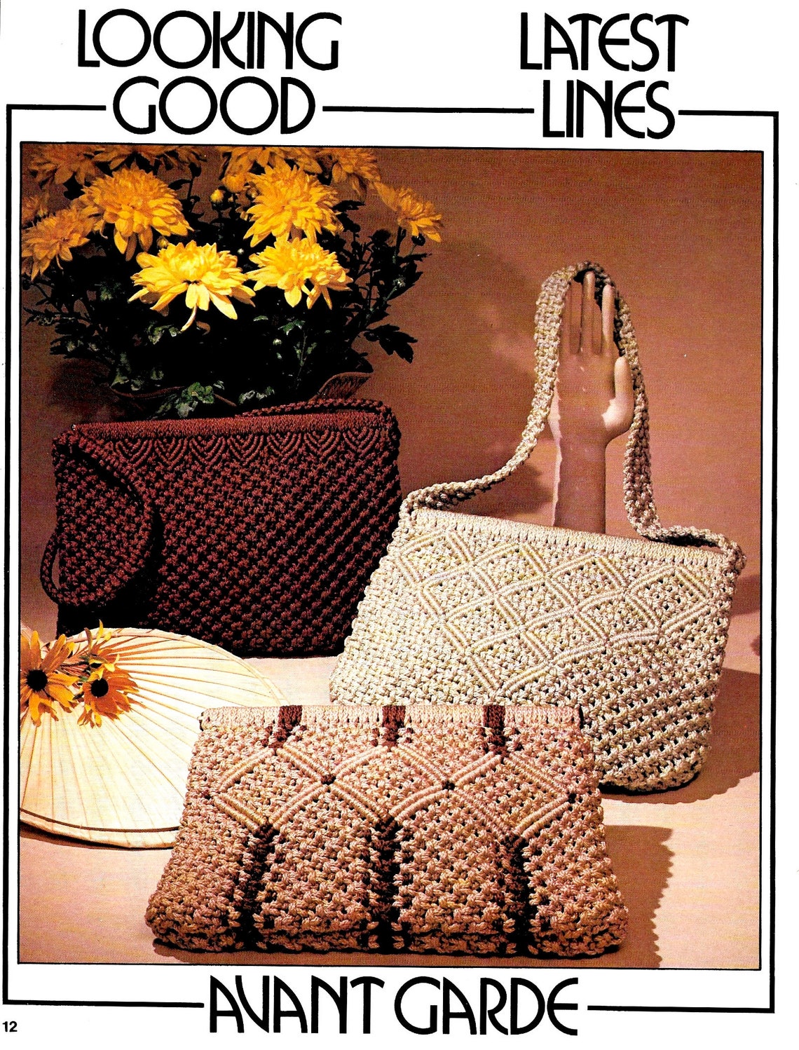 Macrame Purse • 1970s Macrame Patterns Bags Design Handbag Clutch ...