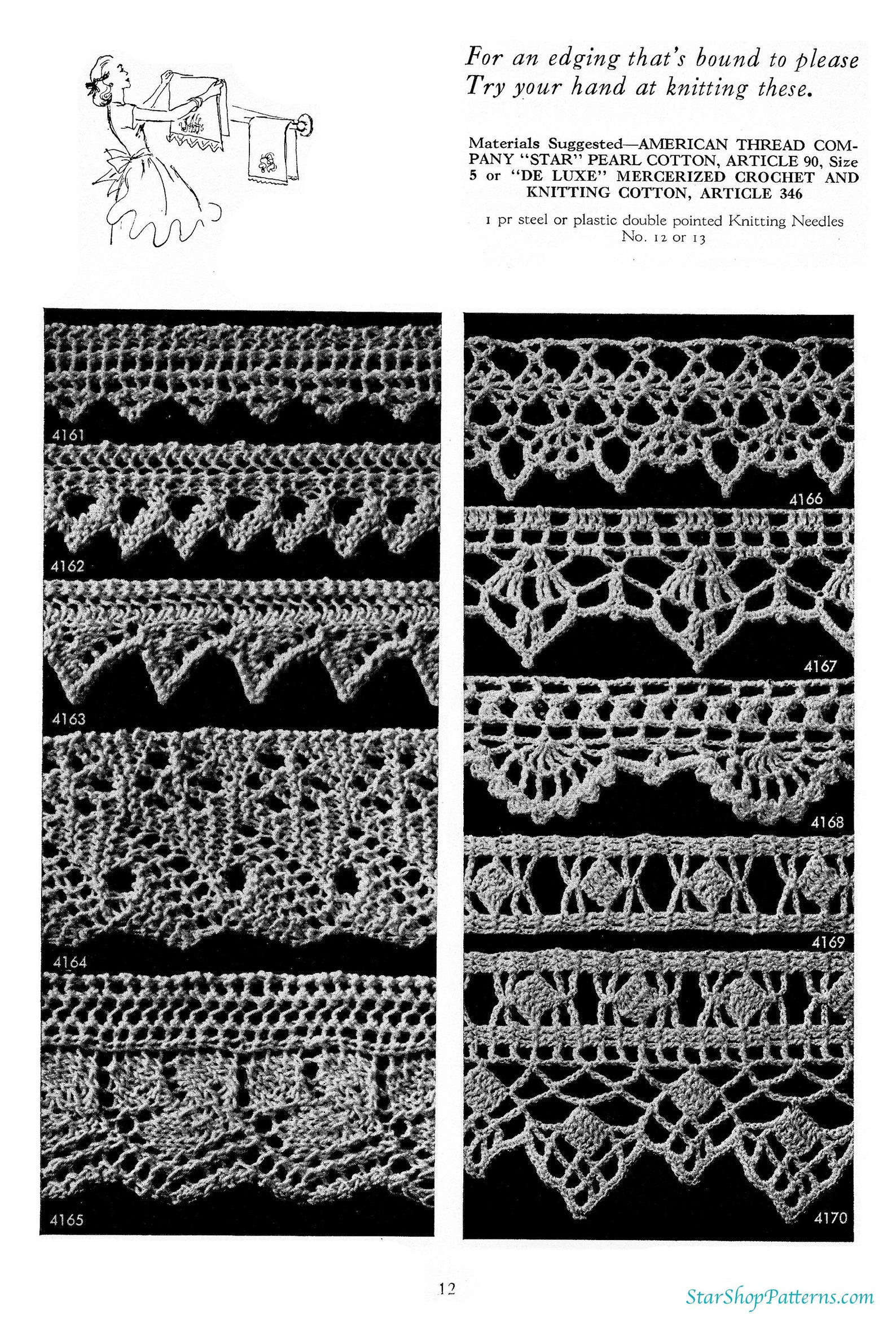 Vintage Crochet Edgings Pattern Book PDF • 1940s Edging Knitting ...