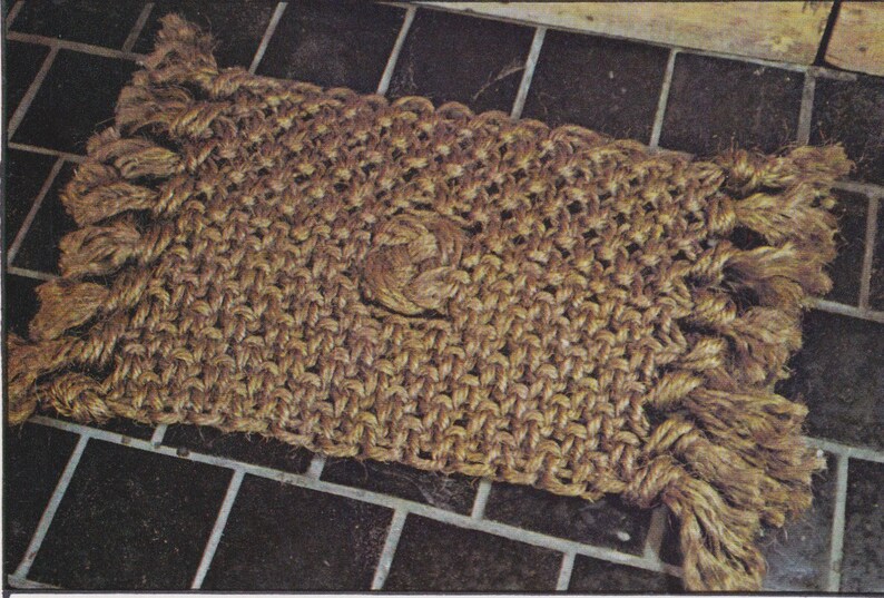 Door Mat Macrame 1970s Knotted Knot Household Home Etsy