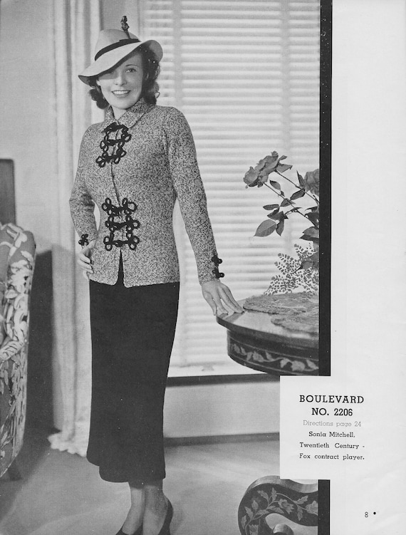 1930s Dress Knitting Pattern PDF  Vintage Women's Knit Skirt, Suit,  Jacket, Cardigan  1936 - Etsy