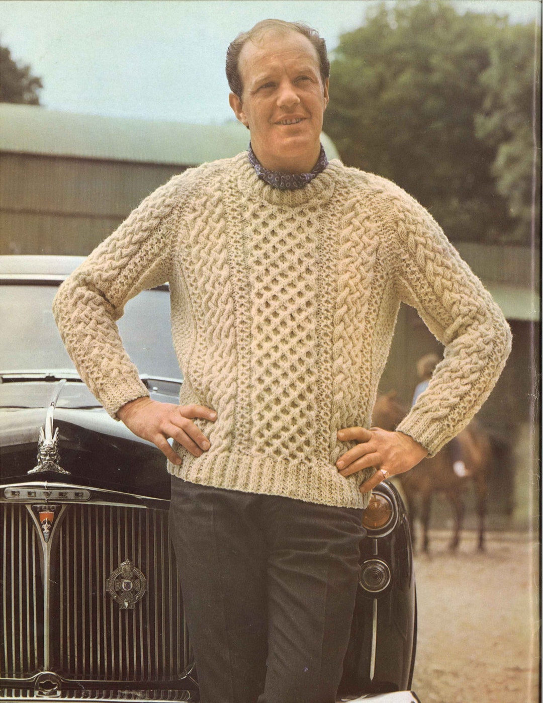 Lewis Aran • 1960s Men's Cable Pullover Patterns • 60s