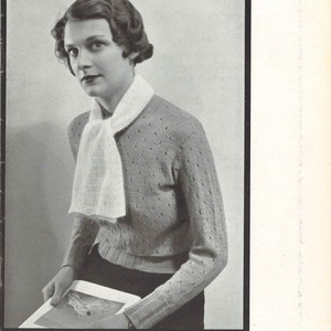 Patricia Sweater • 1930s Sweater Jumper Top Blouse Pattern • Vintage Knitting Patterns • Retro Corticelli Digital PDF