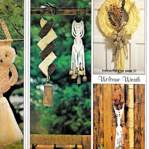 Macrame Owls + Wreaths • Vintage Macrame Owl Animal Zoo • Macrame Plant Hanger Wall Hanging Hanger • Pattern Book 70s Vintage Books PDF