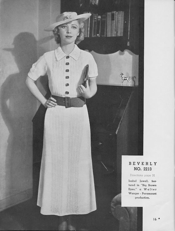 Abito Beverly • Maglia Parigi degli anni '30 Worth's 22 • Modello