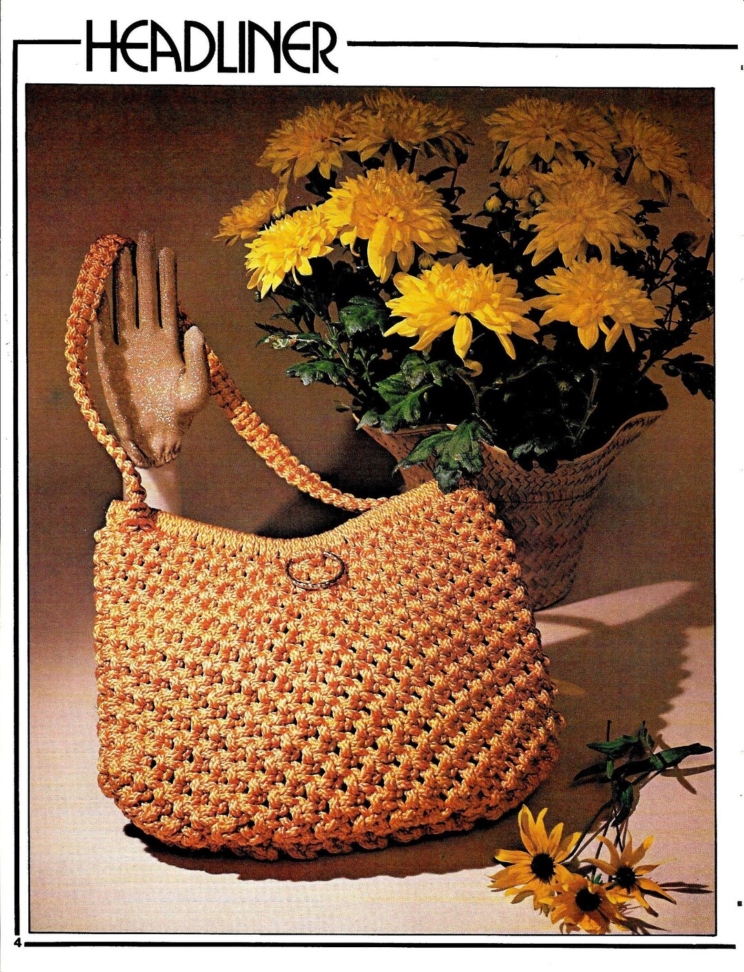 Macrame Purse Pattern • 1970s Macrame Patterns Bags Design Handbag ...