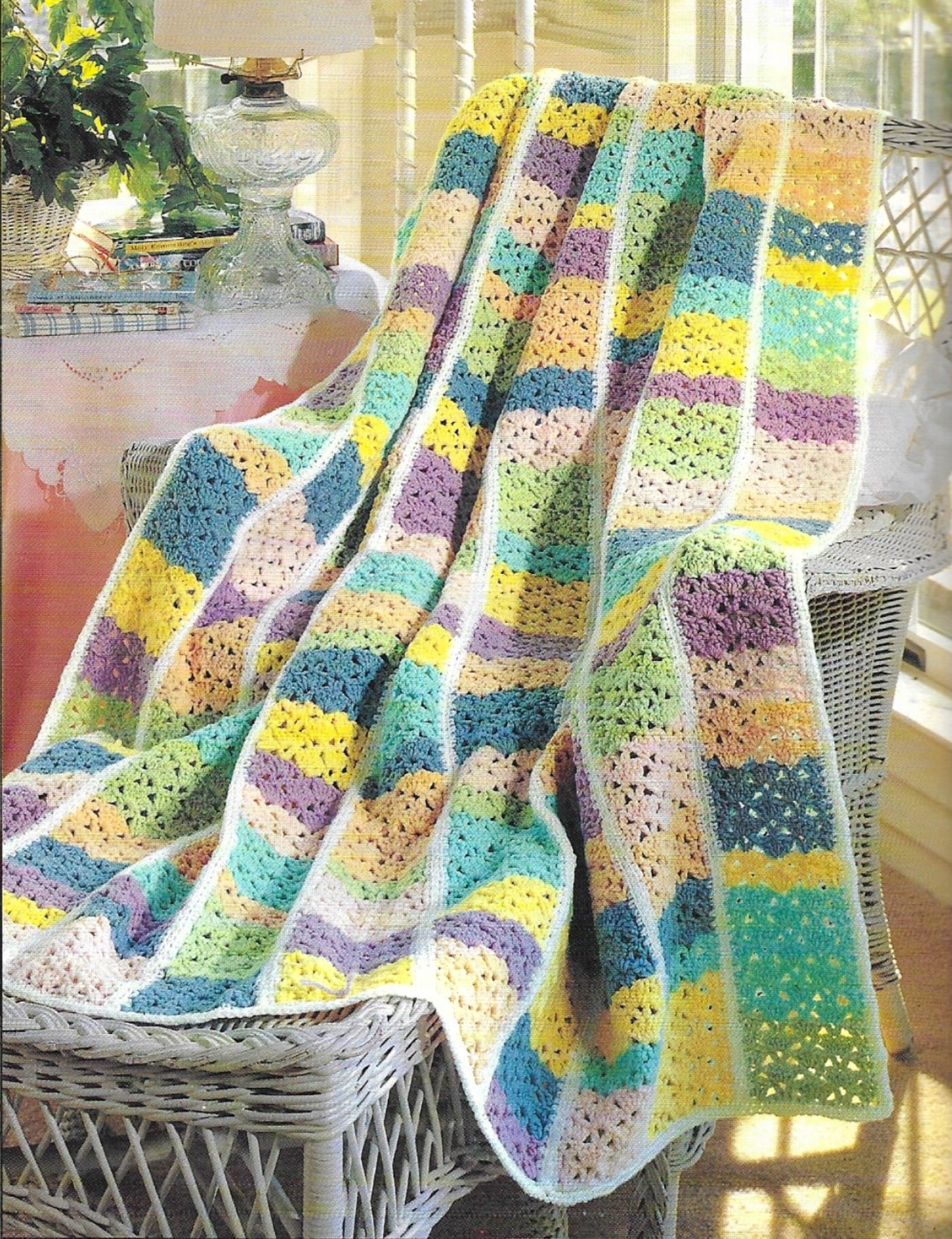 Vintage Crochet Afghan Pattern Book Scrap Bag Afghans Etsy