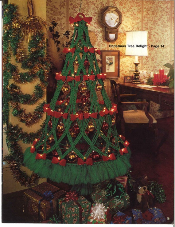 Macrame Christmas Tree Easy Beginner 1970s Macramé xmas - Etsy ...