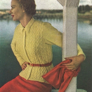 Sunshine Cardigan • 1940s Knitting Knit Top Sweater Jumper • 40s Vogue Vintage Pattern • Retro Women&#39;s Knit Digital PDF