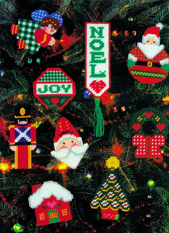 Vintage Plastic Canvas Pattern Book PDF Download Mini Christmas Ornament Plastic  Canvas Pattern Xmas Magnet Santa Snowman Tree Angel -  Canada